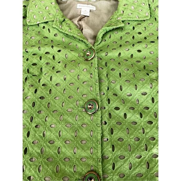 VINTAGE Charter Club GREEN CROPPED JACKET SIZE M - Picture 5 of 8
